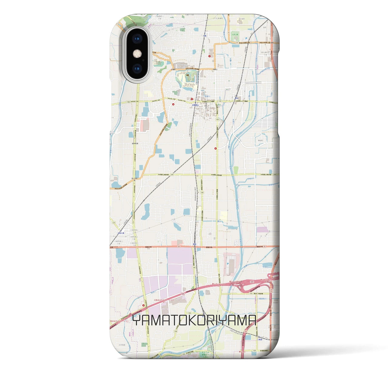 【大和郡山】地図柄iPhoneケース（バックカバータイプ・ナチュラル）iPhone XS Max 用