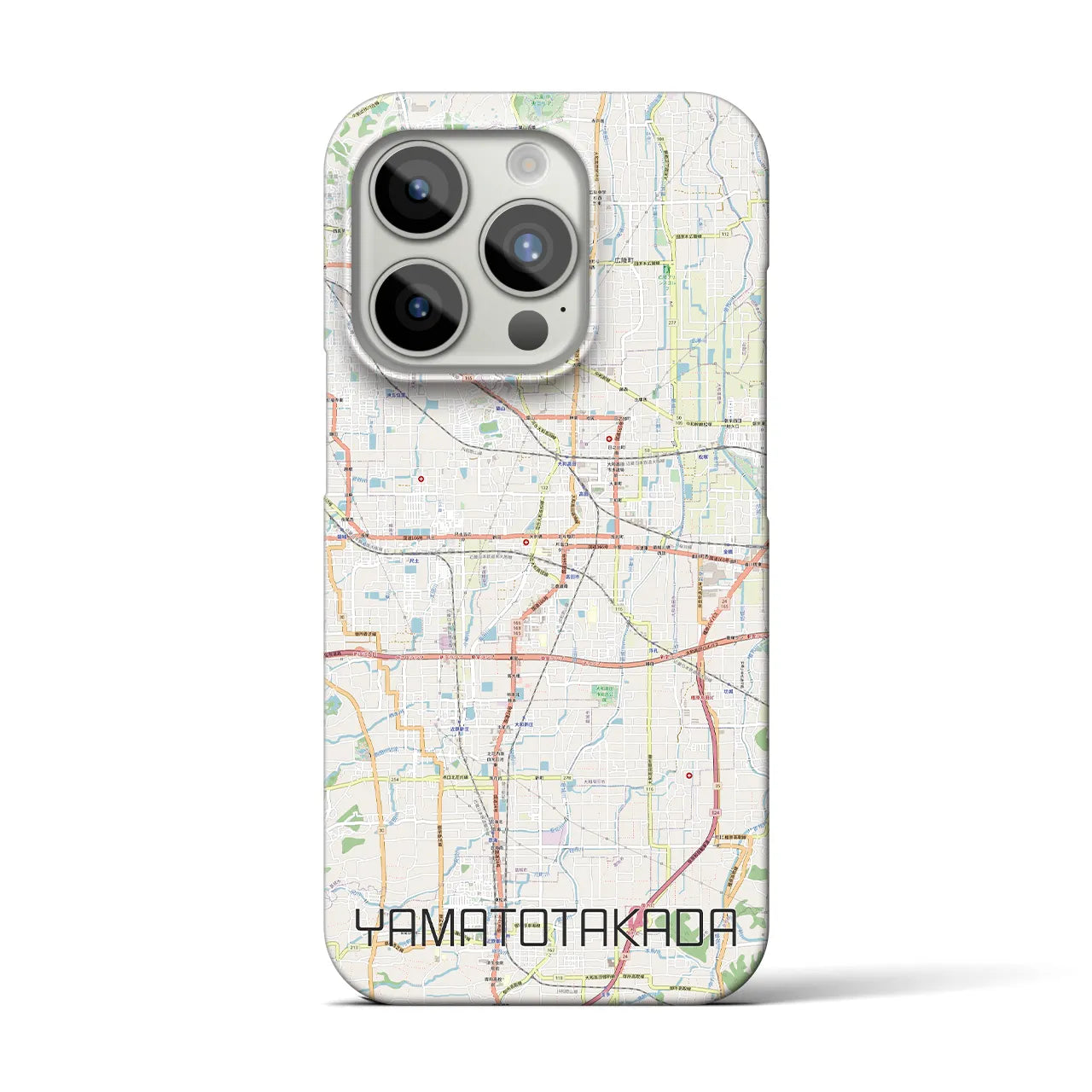 【大和高田】地図柄iPhoneケース（バックカバータイプ・ナチュラル）iPhone 15 Pro 用