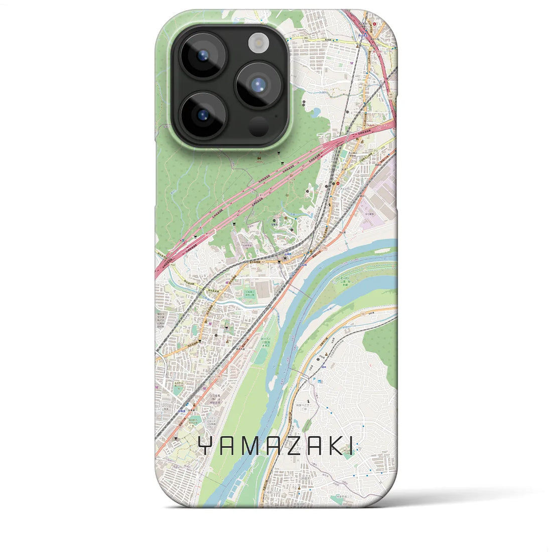 【山崎（京都府）】地図柄iPhoneケース（バックカバータイプ・ナチュラル）iPhone 15 Pro Max 用