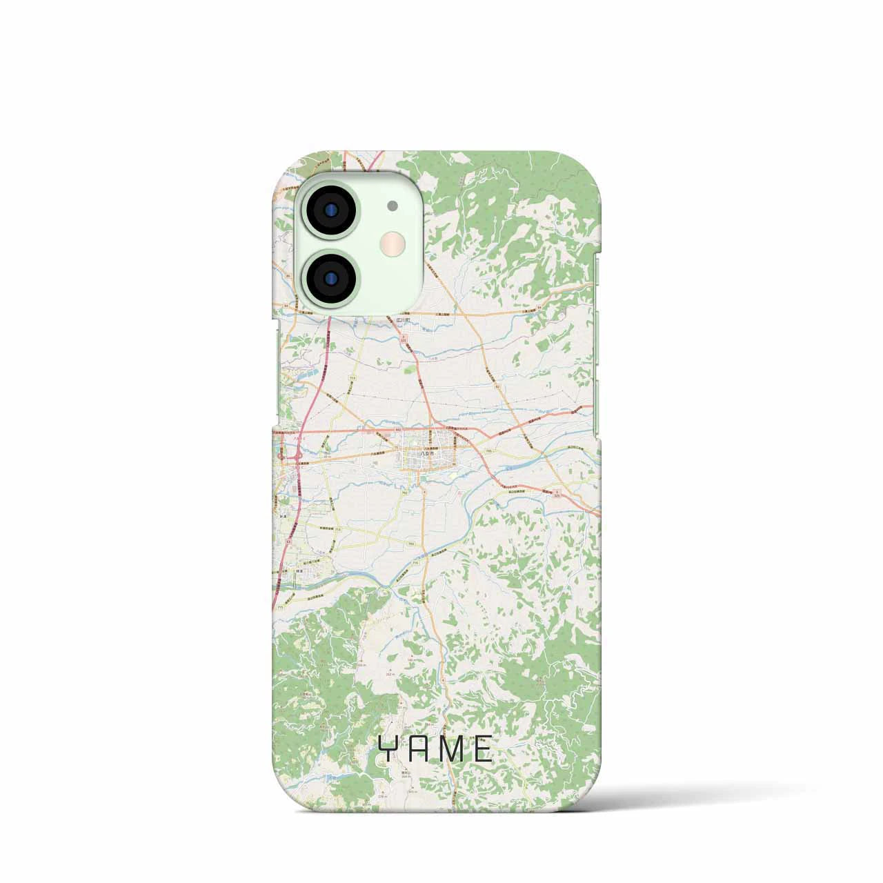 【八女】地図柄iPhoneケース（バックカバータイプ・ナチュラル）iPhone 12 mini 用