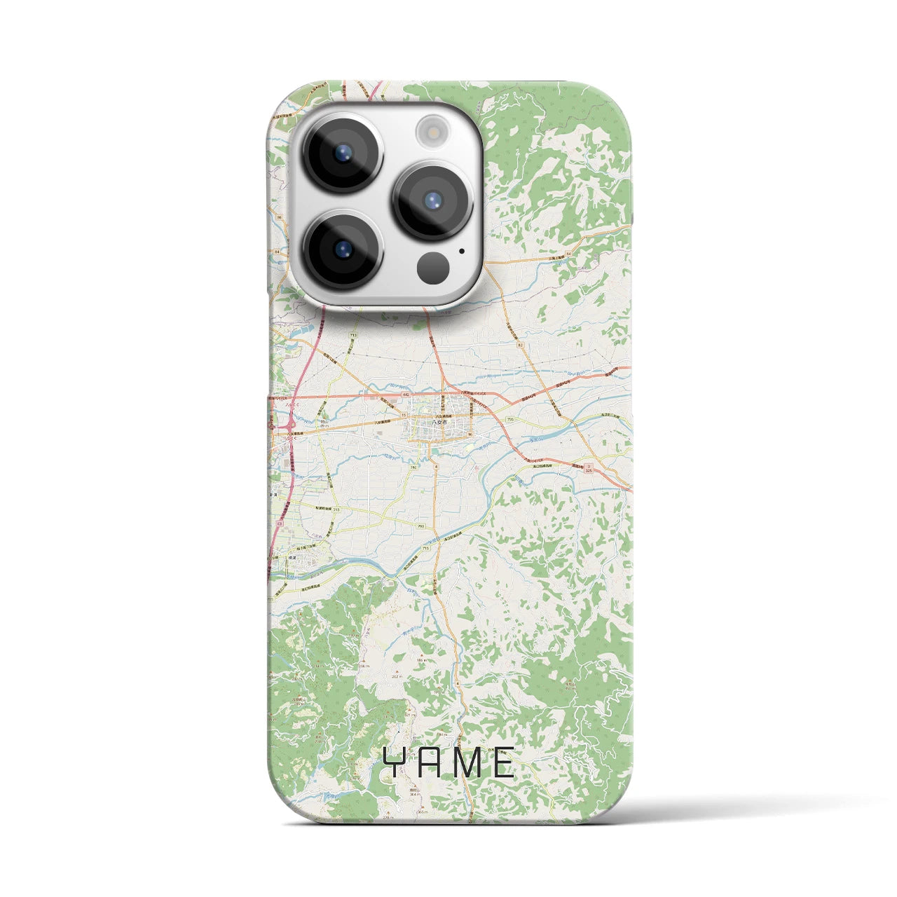 【八女】地図柄iPhoneケース（バックカバータイプ・ナチュラル）iPhone 14 Pro 用