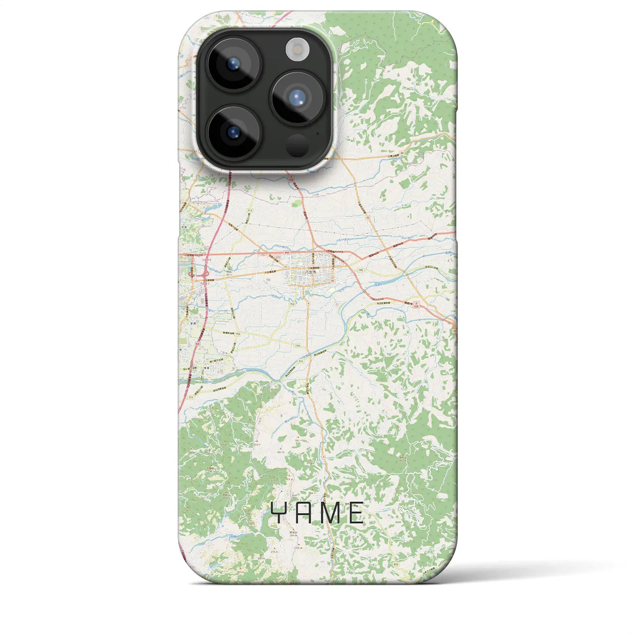 【八女】地図柄iPhoneケース（バックカバータイプ・ナチュラル）iPhone 15 Pro Max 用