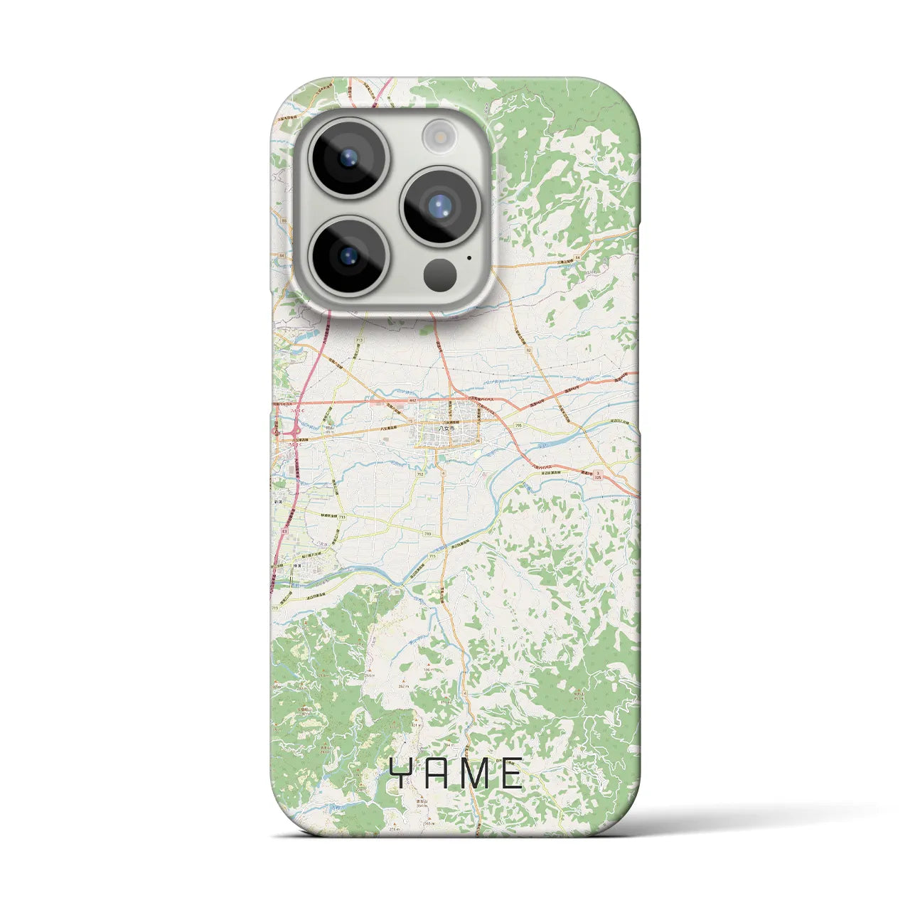 【八女】地図柄iPhoneケース（バックカバータイプ・ナチュラル）iPhone 15 Pro 用