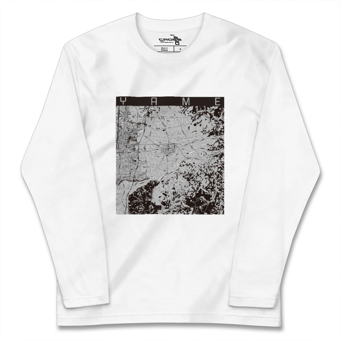 【八女(福岡県)】地図柄ロングスリーブTシャツ