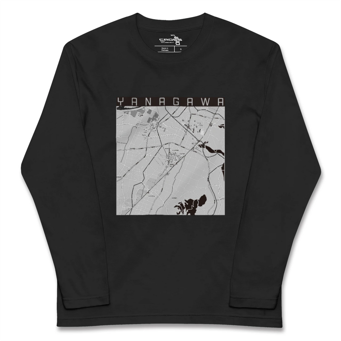 【梁川(福島県)】地図柄ロングスリーブTシャツ