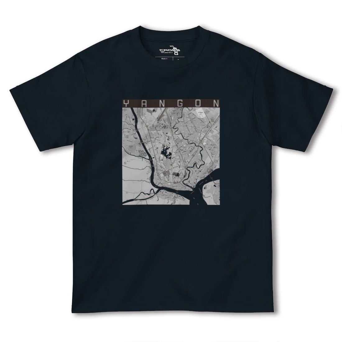 【ヤンゴン（ミャンマー）】地図柄ヘビーウェイトTシャツ