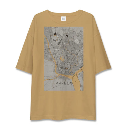 【ヤンゴン（ミャンマー）】地図柄ビッグシルエットTシャツ