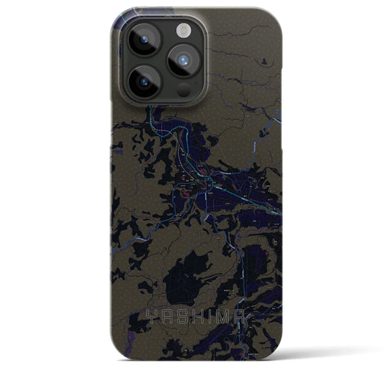 【矢島】地図柄iPhoneケース（バックカバータイプ・ブラック）iPhone 15 Pro Max 用