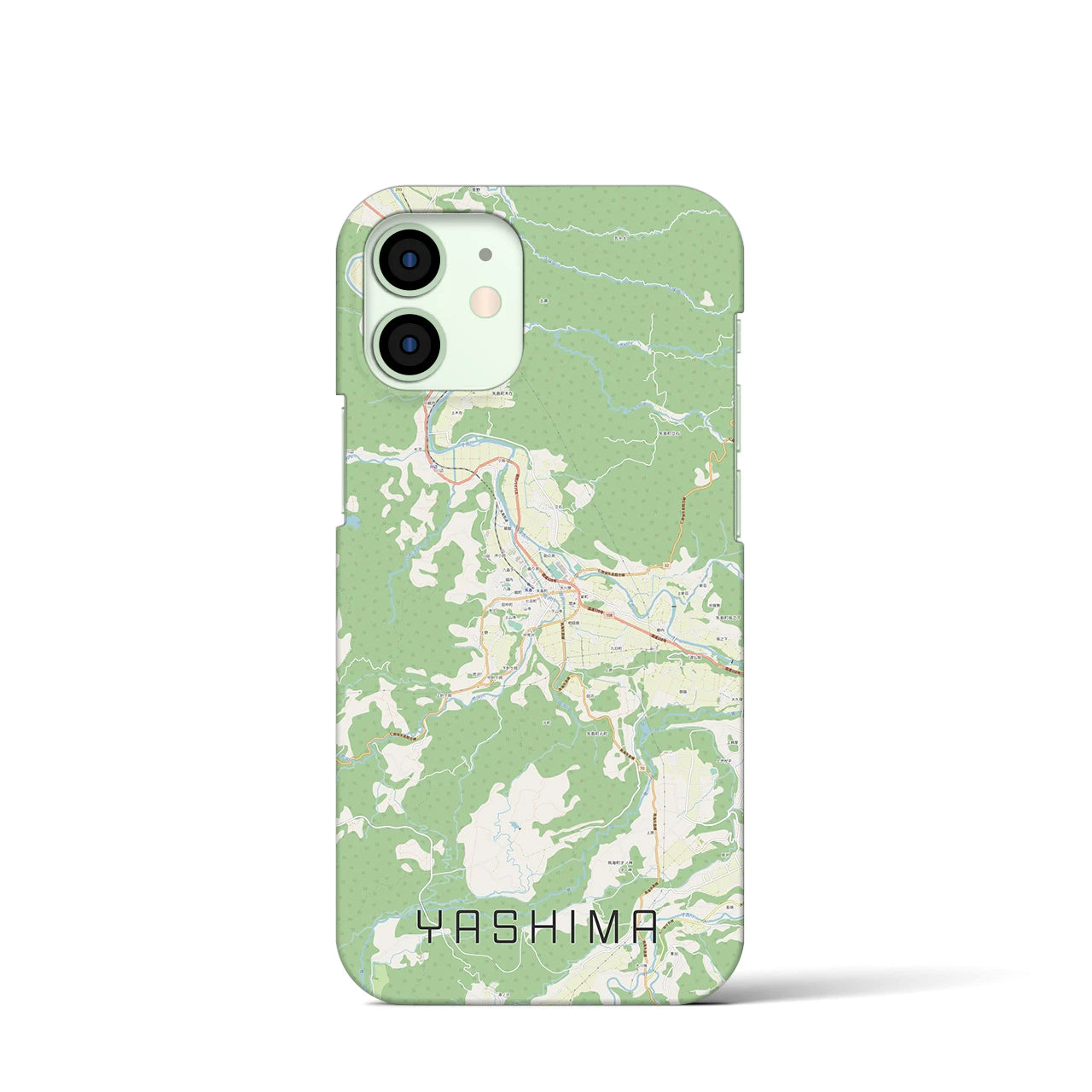 【矢島】地図柄iPhoneケース（バックカバータイプ・ナチュラル）iPhone 12 mini 用