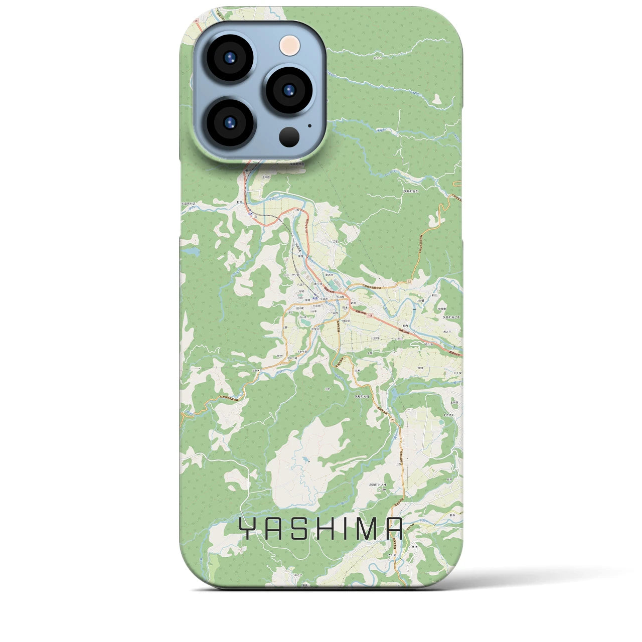 【矢島】地図柄iPhoneケース（バックカバータイプ・ナチュラル）iPhone 13 Pro Max 用