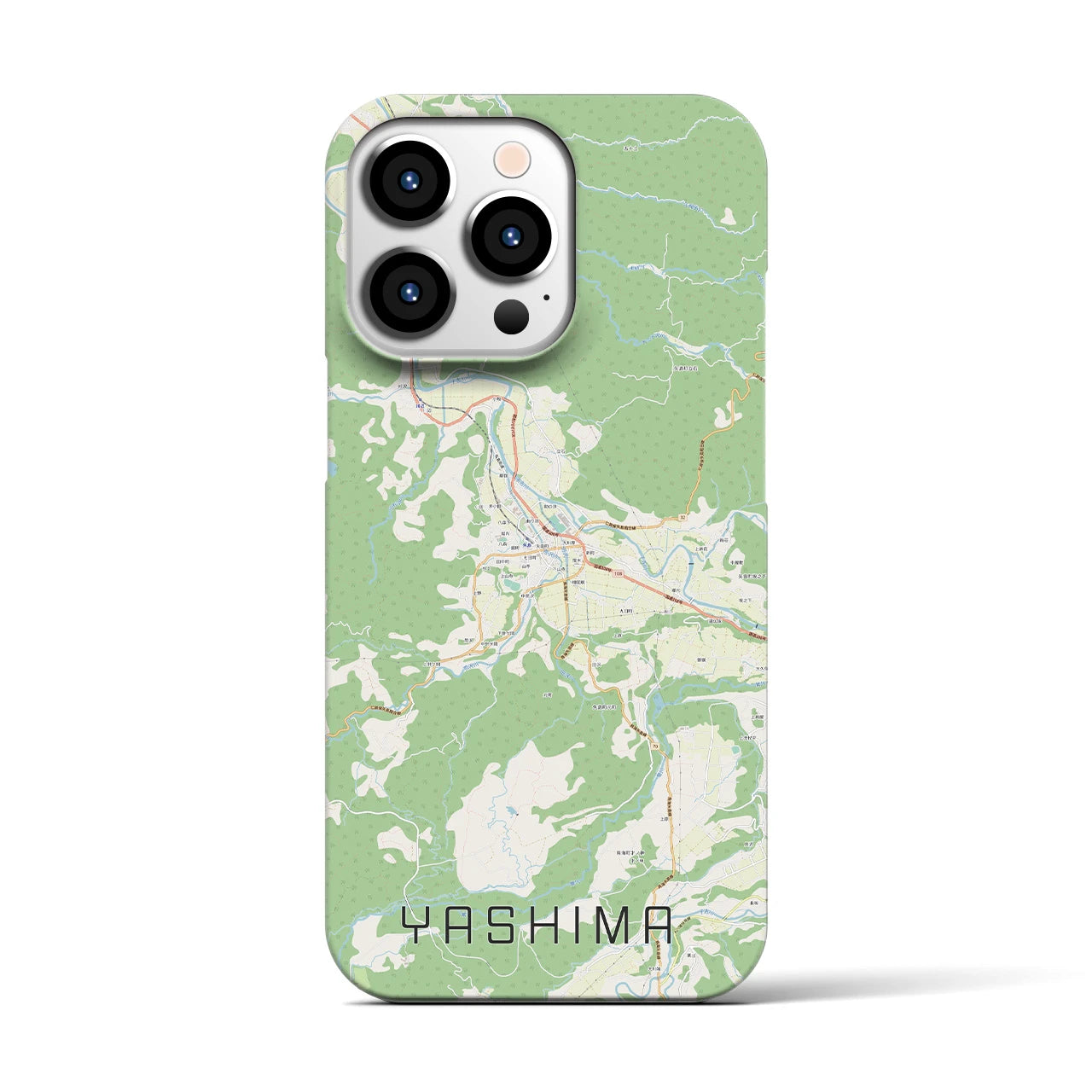 【矢島】地図柄iPhoneケース（バックカバータイプ・ナチュラル）iPhone 13 Pro 用