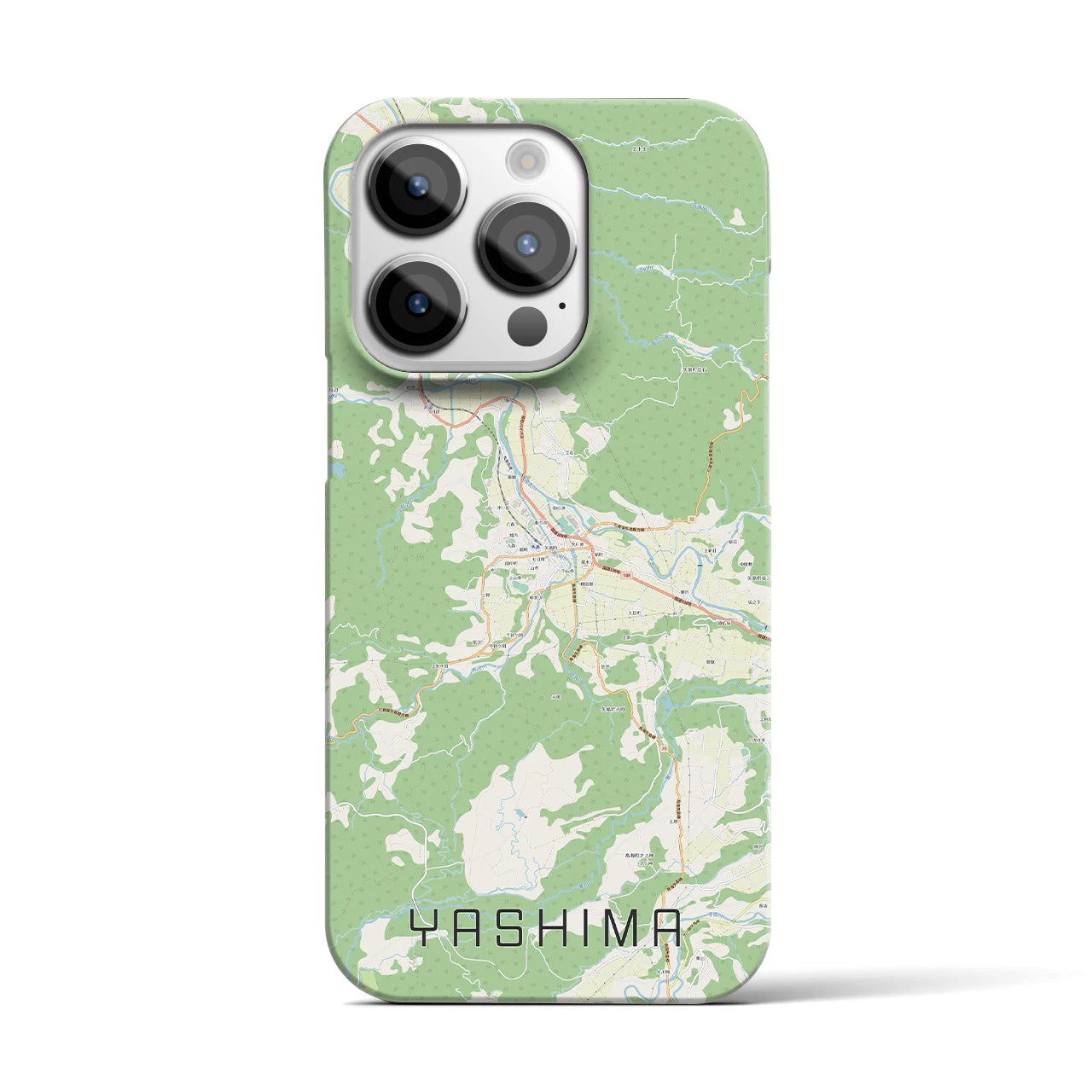 【矢島】地図柄iPhoneケース（バックカバータイプ・ナチュラル）iPhone 14 Pro 用