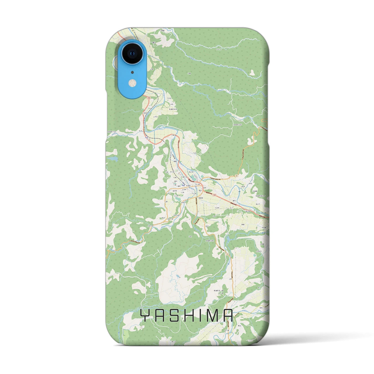 【矢島】地図柄iPhoneケース（バックカバータイプ・ナチュラル）iPhone XR 用