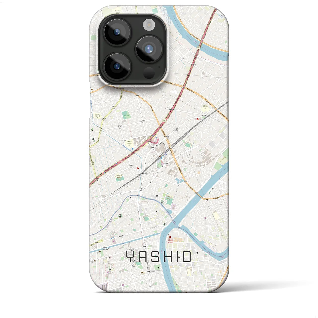 【八潮】地図柄iPhoneケース（バックカバータイプ・ナチュラル）iPhone 15 Pro Max 用