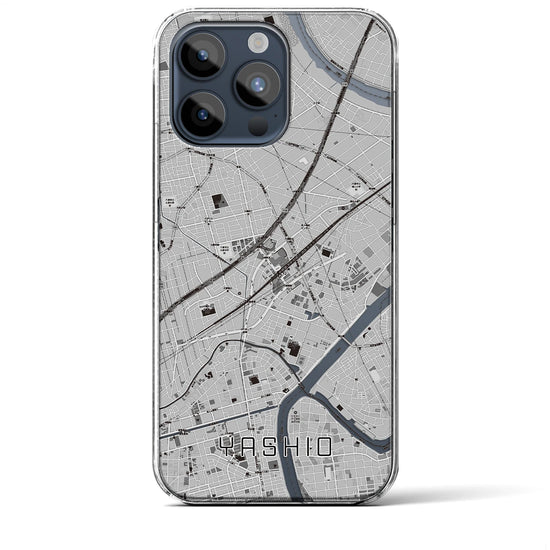 【八潮】地図柄iPhoneケース（クリアタイプ・モノトーン）iPhone 15 Pro Max 用