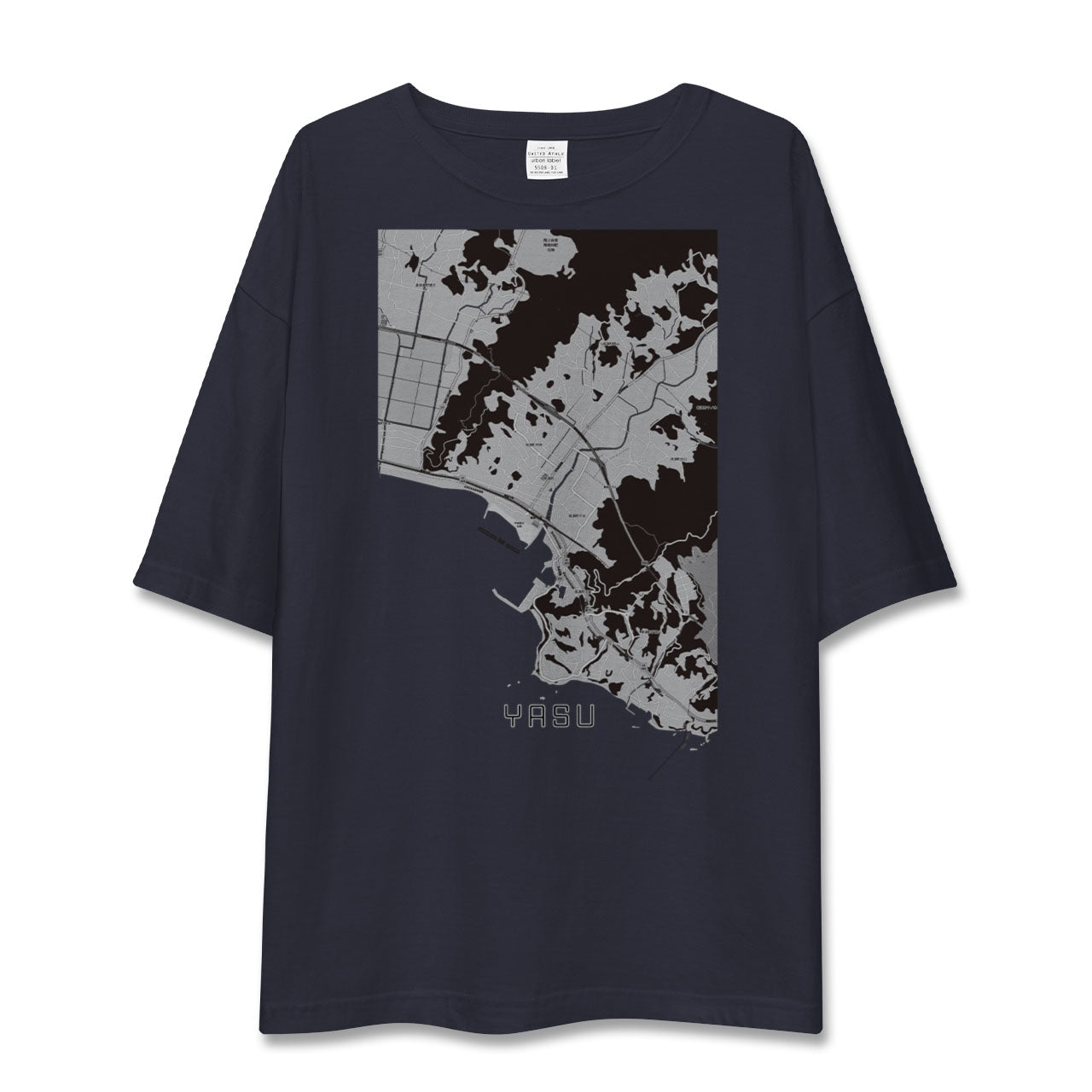 【夜須（高知県）】地図柄ビッグシルエットTシャツ