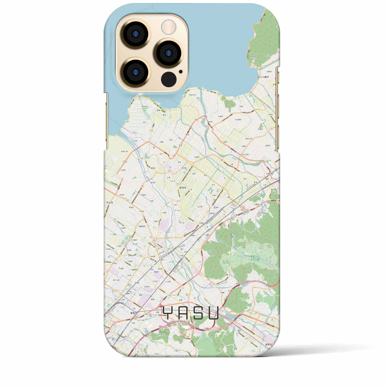 【野洲】地図柄iPhoneケース（バックカバータイプ・ナチュラル）iPhone 12 Pro Max 用