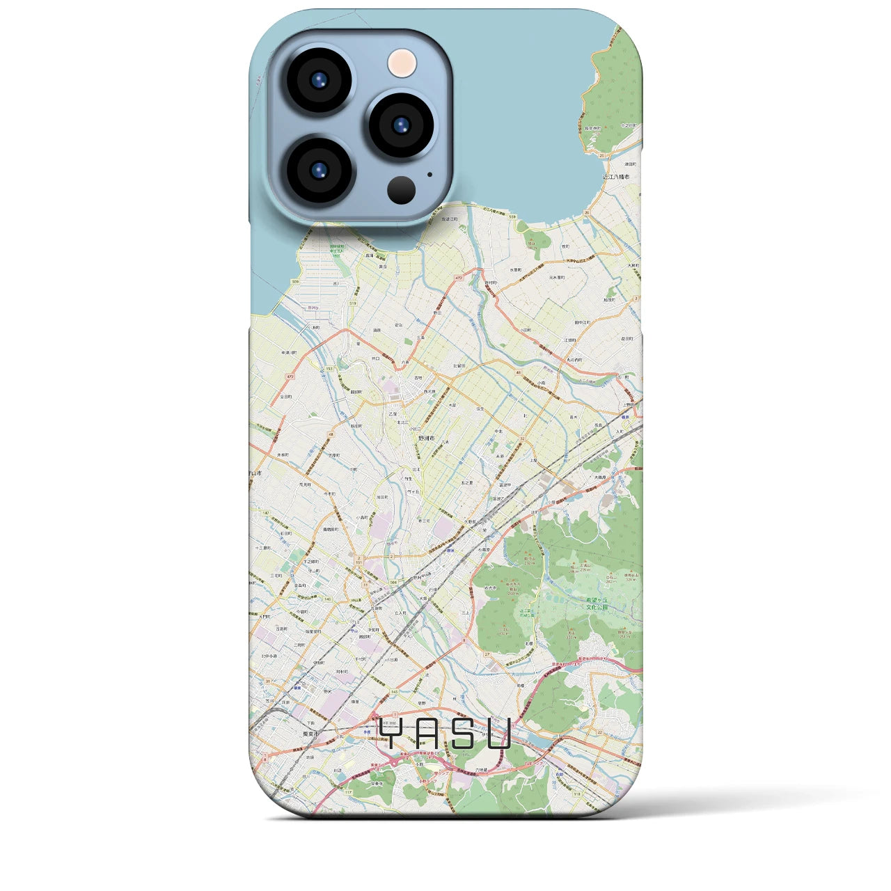 【野洲】地図柄iPhoneケース（バックカバータイプ・ナチュラル）iPhone 13 Pro Max 用