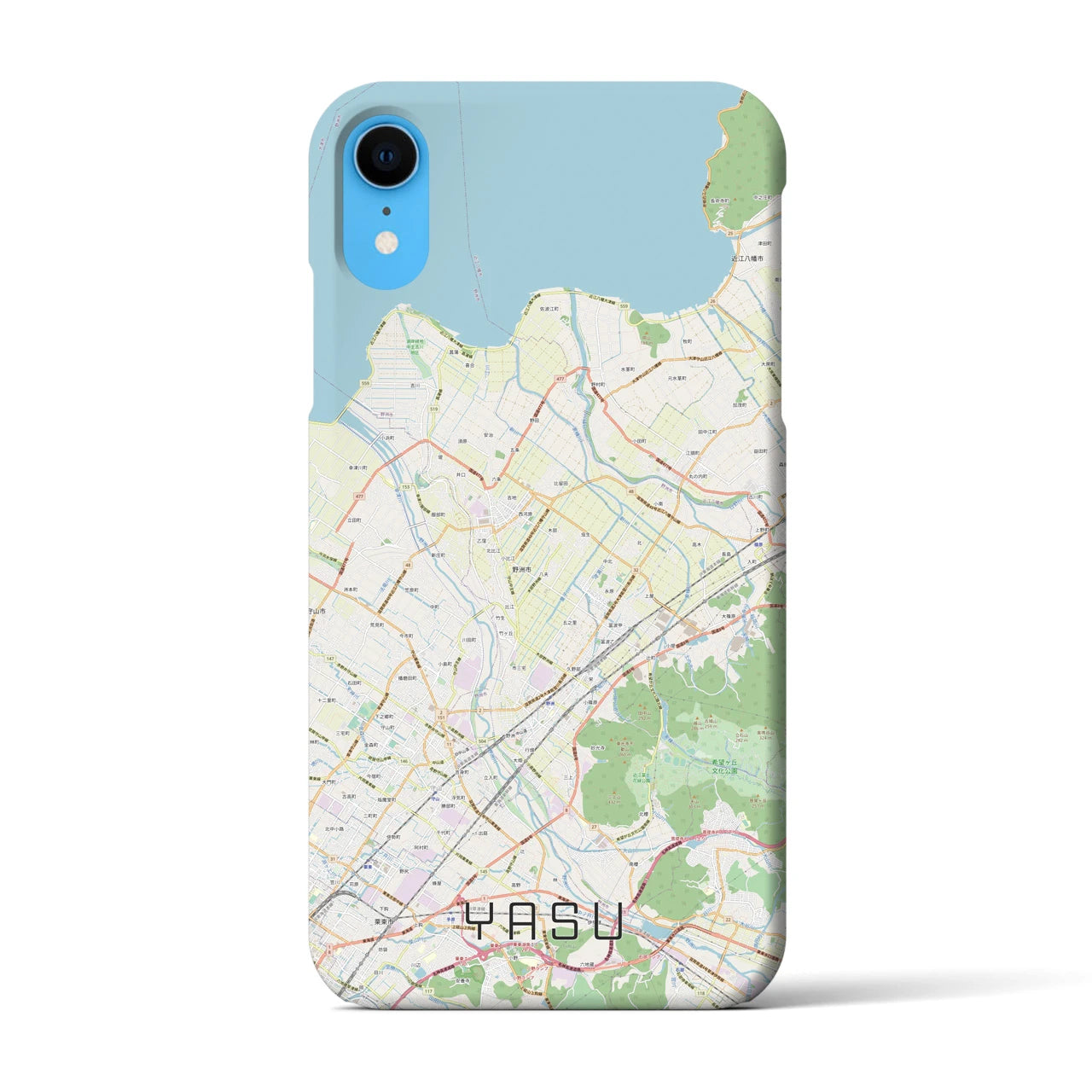 【野洲】地図柄iPhoneケース（バックカバータイプ・ナチュラル）iPhone XR 用
