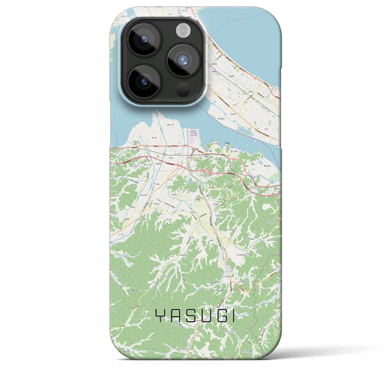 【安来】地図柄iPhoneケース（バックカバータイプ・ナチュラル）iPhone 15 Pro Max 用