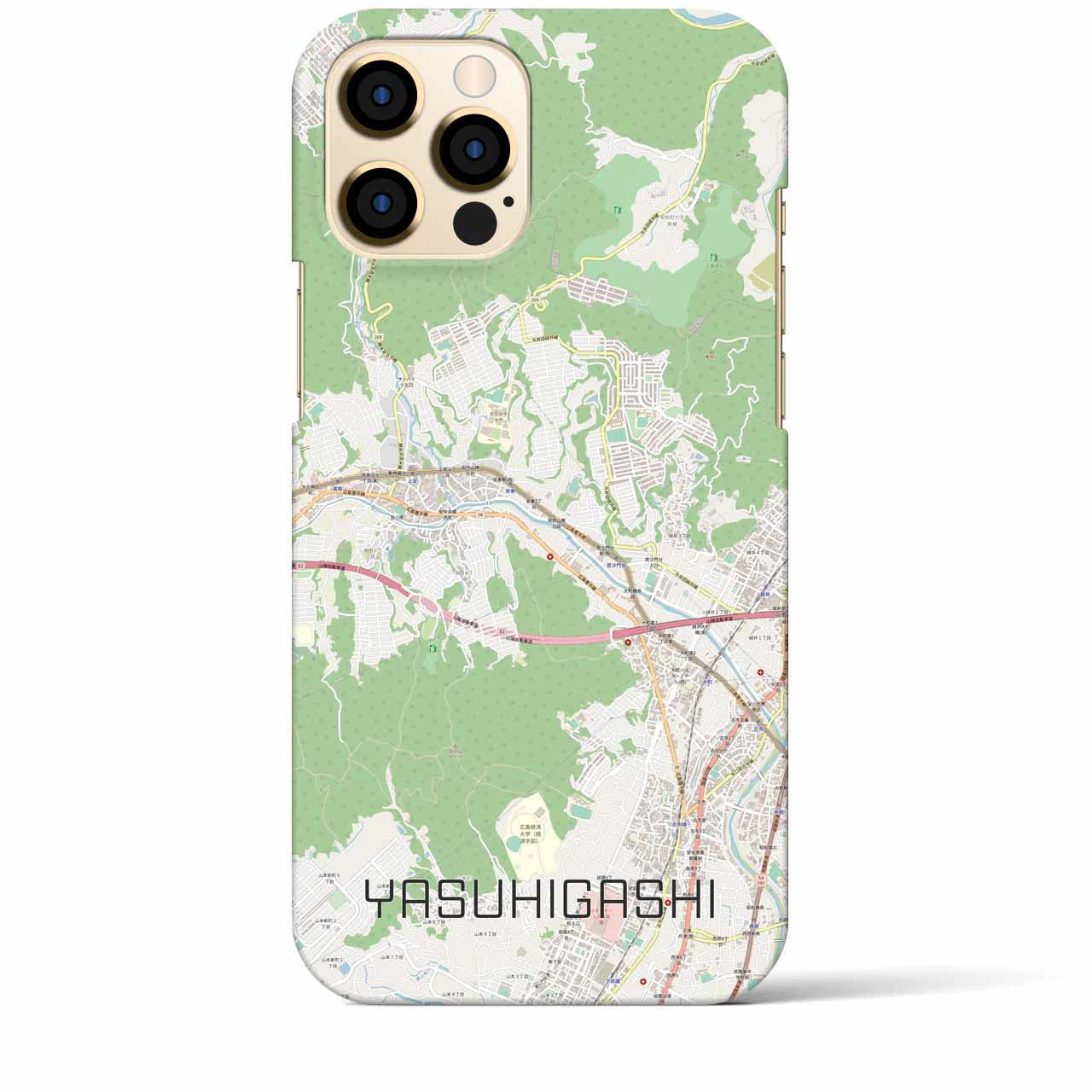 【安東】地図柄iPhoneケース（バックカバータイプ・ナチュラル）iPhone 12 Pro Max 用