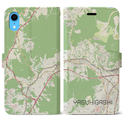 【安東】地図柄iPhoneケース（手帳両面タイプ・ナチュラル）iPhone XR 用