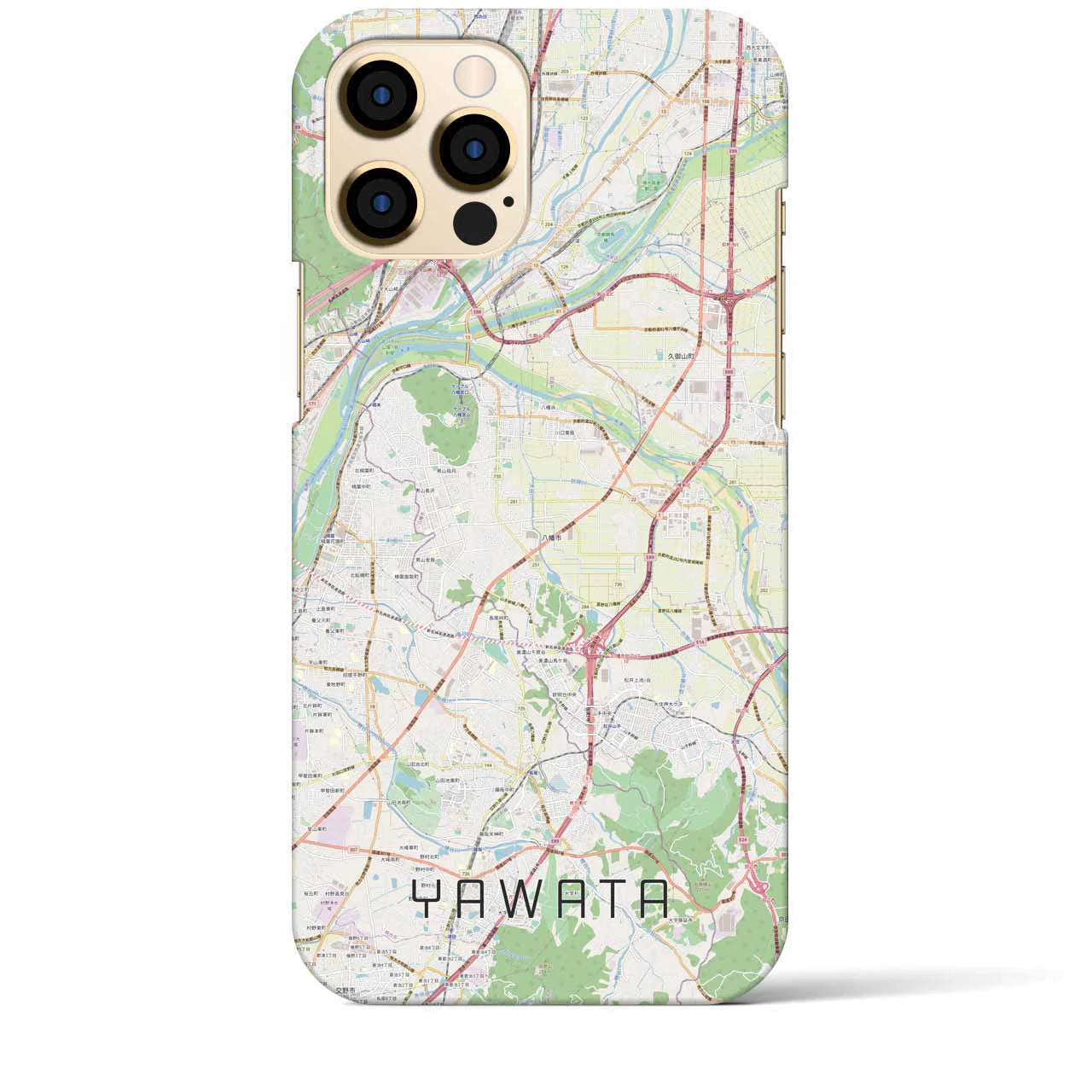 【八幡（京都府）】地図柄iPhoneケース（バックカバータイプ・ナチュラル）iPhone 12 Pro Max 用