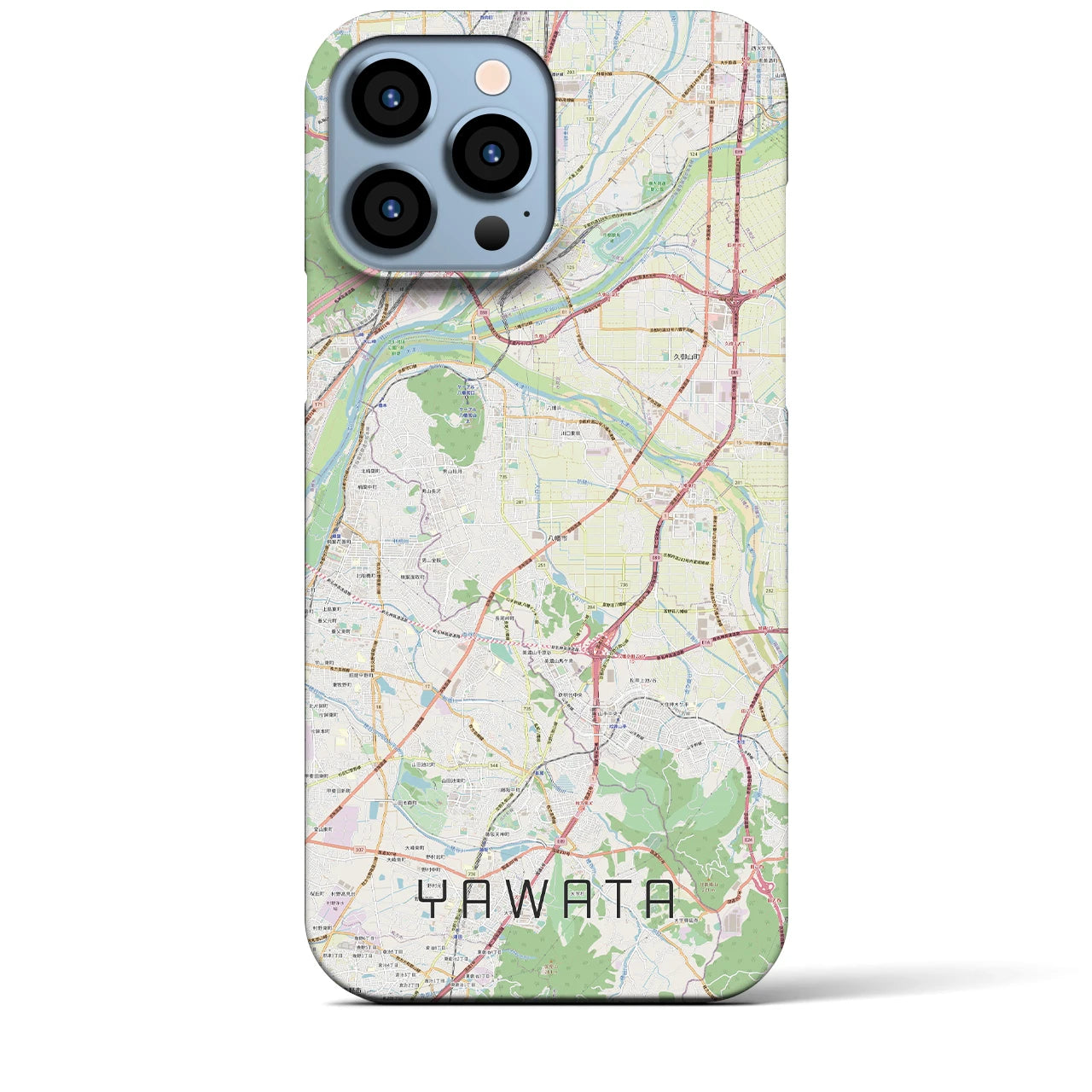 【八幡（京都府）】地図柄iPhoneケース（バックカバータイプ・ナチュラル）iPhone 13 Pro Max 用