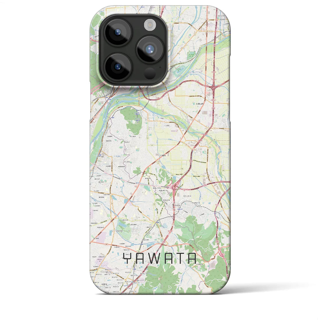 【八幡（京都府）】地図柄iPhoneケース（バックカバータイプ・ナチュラル）iPhone 15 Pro Max 用