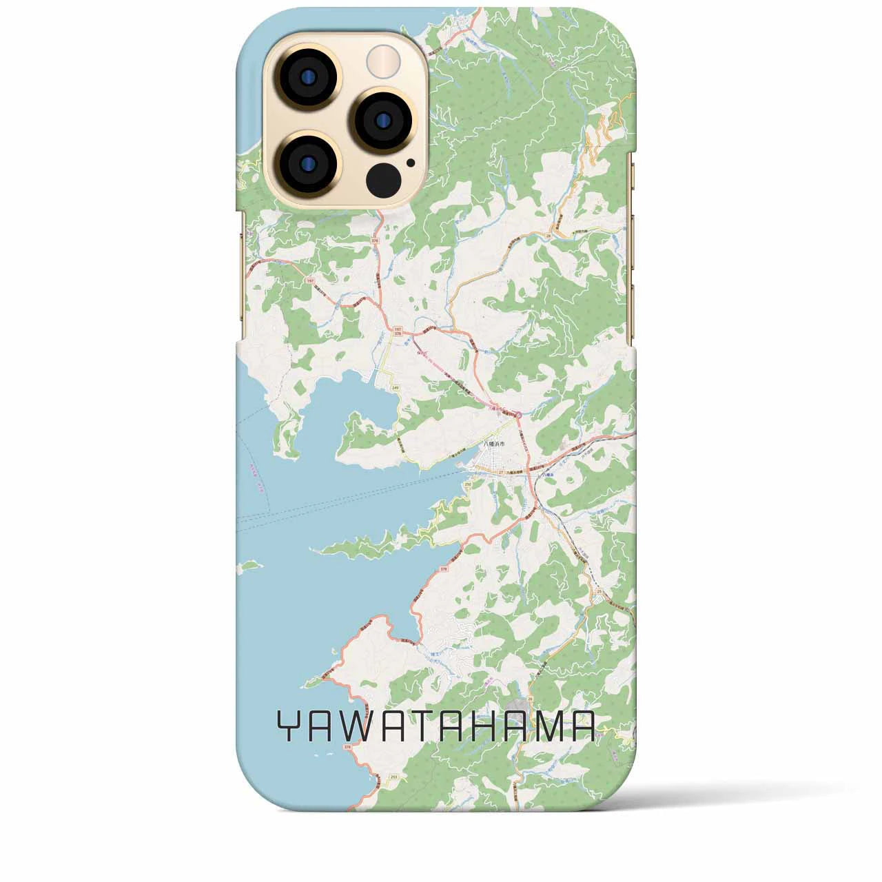 【八幡浜】地図柄iPhoneケース（バックカバータイプ・ナチュラル）iPhone 12 Pro Max 用