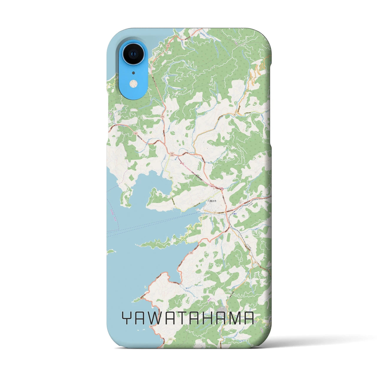 【八幡浜】地図柄iPhoneケース（バックカバータイプ・ナチュラル）iPhone XR 用