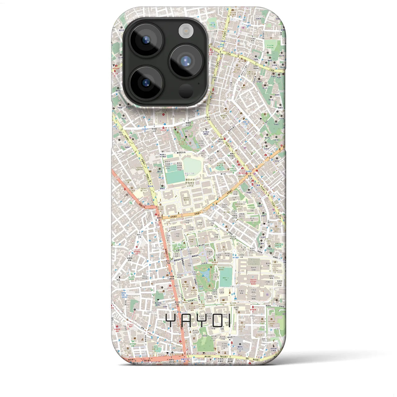 【弥生】地図柄iPhoneケース（バックカバータイプ・ナチュラル）iPhone 15 Pro Max 用