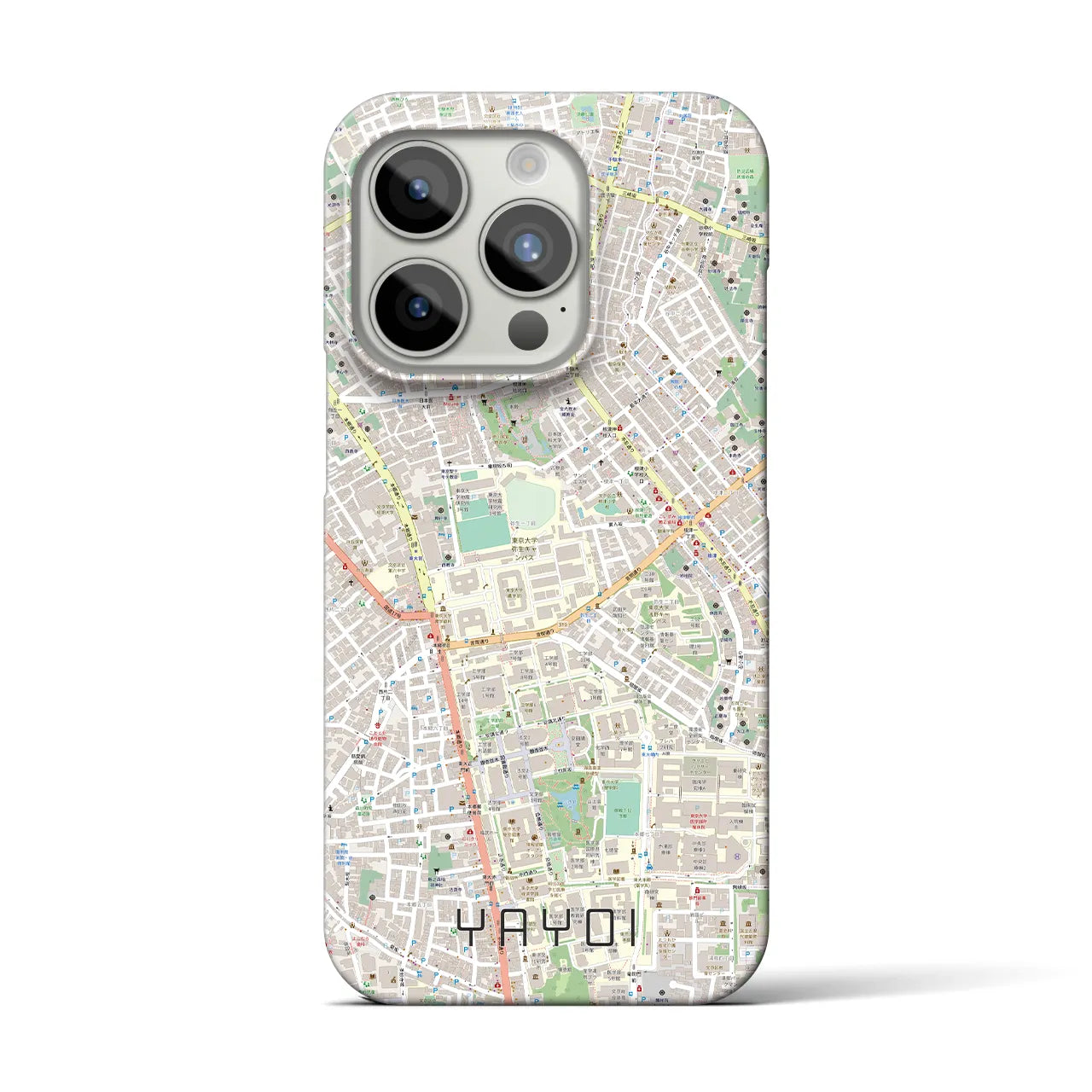【弥生】地図柄iPhoneケース（バックカバータイプ・ナチュラル）iPhone 15 Pro 用