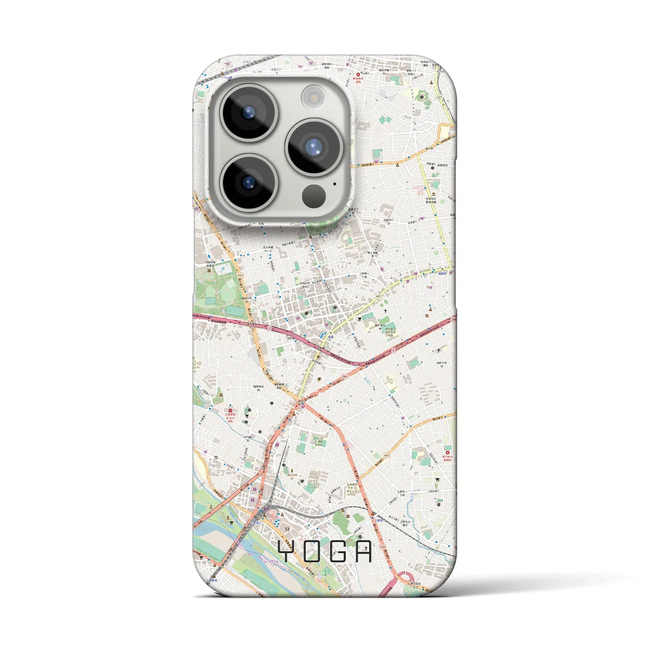【用賀】地図柄iPhoneケース（バックカバータイプ・ナチュラル）iPhone 15 Pro 用