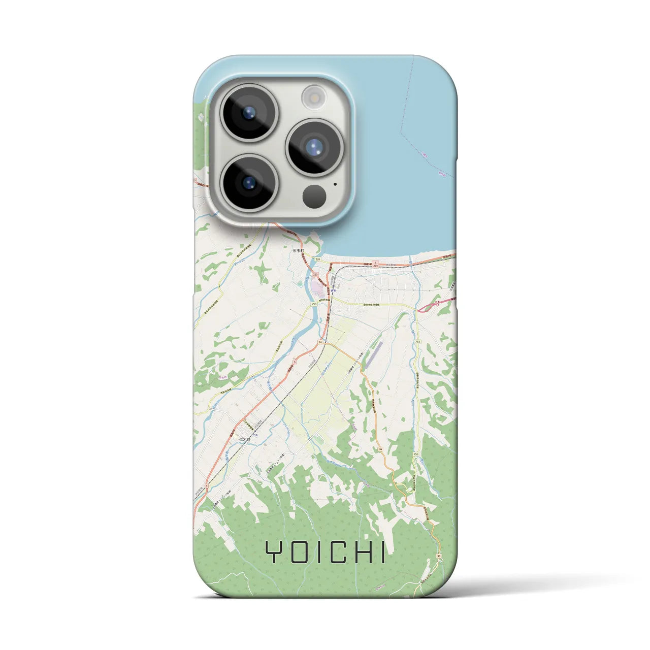 【余市】地図柄iPhoneケース（バックカバータイプ・ナチュラル）iPhone 15 Pro 用