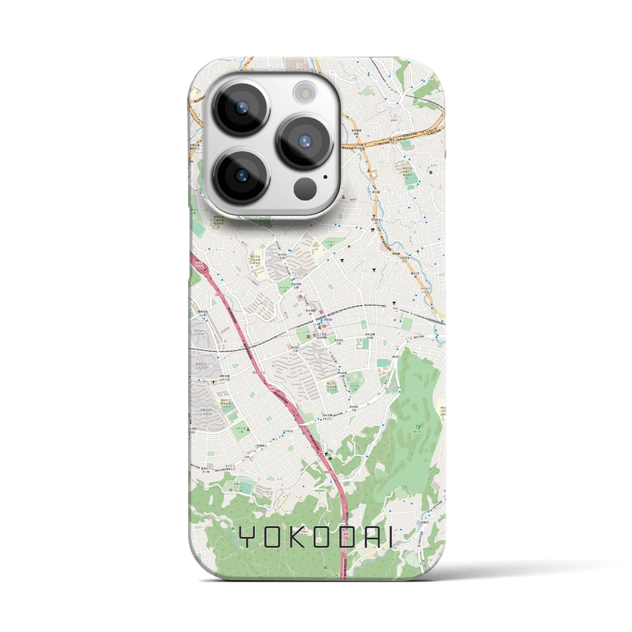 【洋光台】地図柄iPhoneケース（バックカバータイプ・ナチュラル）iPhone 14 Pro 用