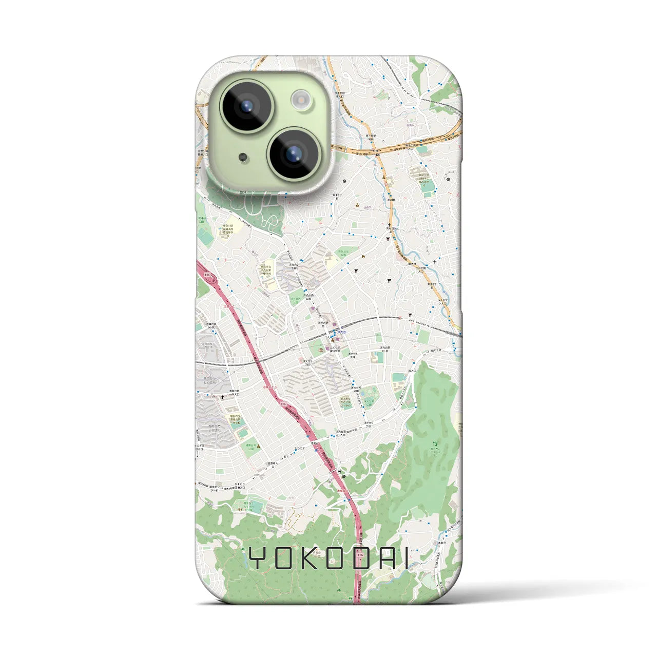 【洋光台】地図柄iPhoneケース（バックカバータイプ・ナチュラル）iPhone 15 用