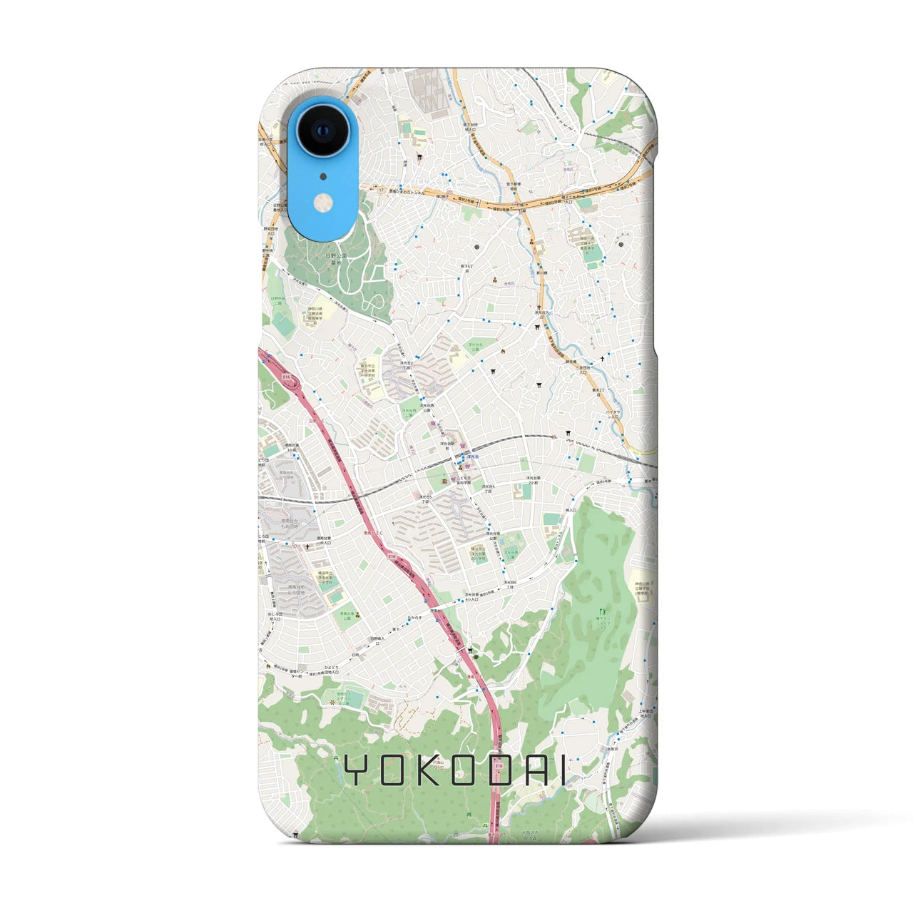 【洋光台】地図柄iPhoneケース（バックカバータイプ・ナチュラル）iPhone XR 用