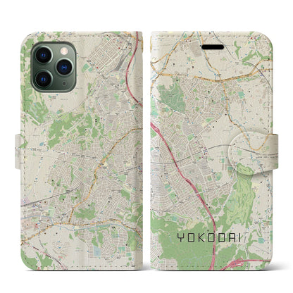 【洋光台（神奈川県）】地図柄iPhoneケース（手帳タイプ）ナチュラル・iPhone 11 Pro 用