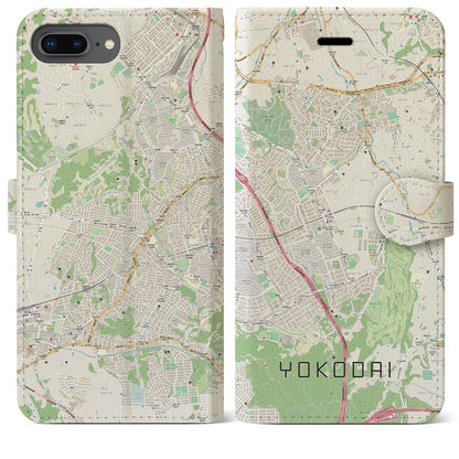 【洋光台（神奈川県）】地図柄iPhoneケース（手帳タイプ）ナチュラル・iPhone 8Plus /7Plus / 6sPlus / 6Plus 用