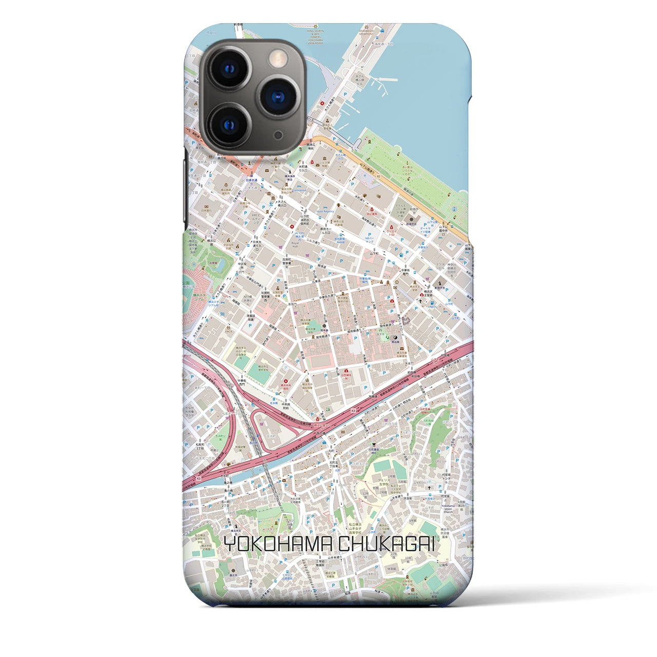 【横浜中華街】地図柄iPhoneケース（バックカバータイプ・ナチュラル）iPhone 11 Pro Max 用