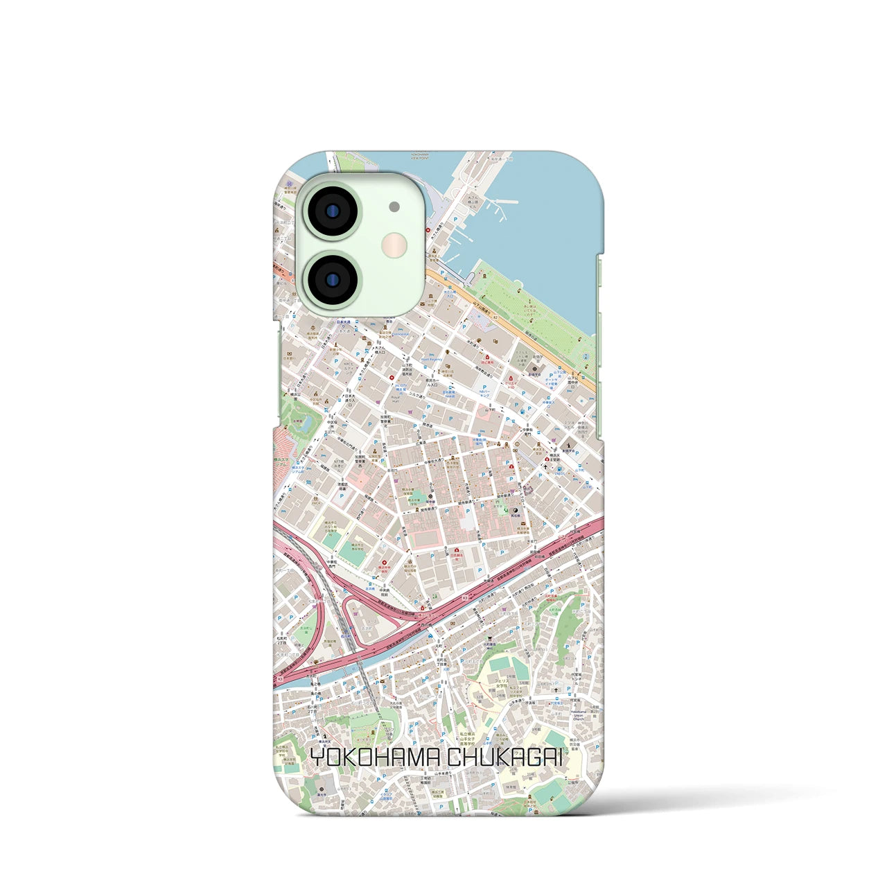 【横浜中華街】地図柄iPhoneケース（バックカバータイプ・ナチュラル）iPhone 12 mini 用