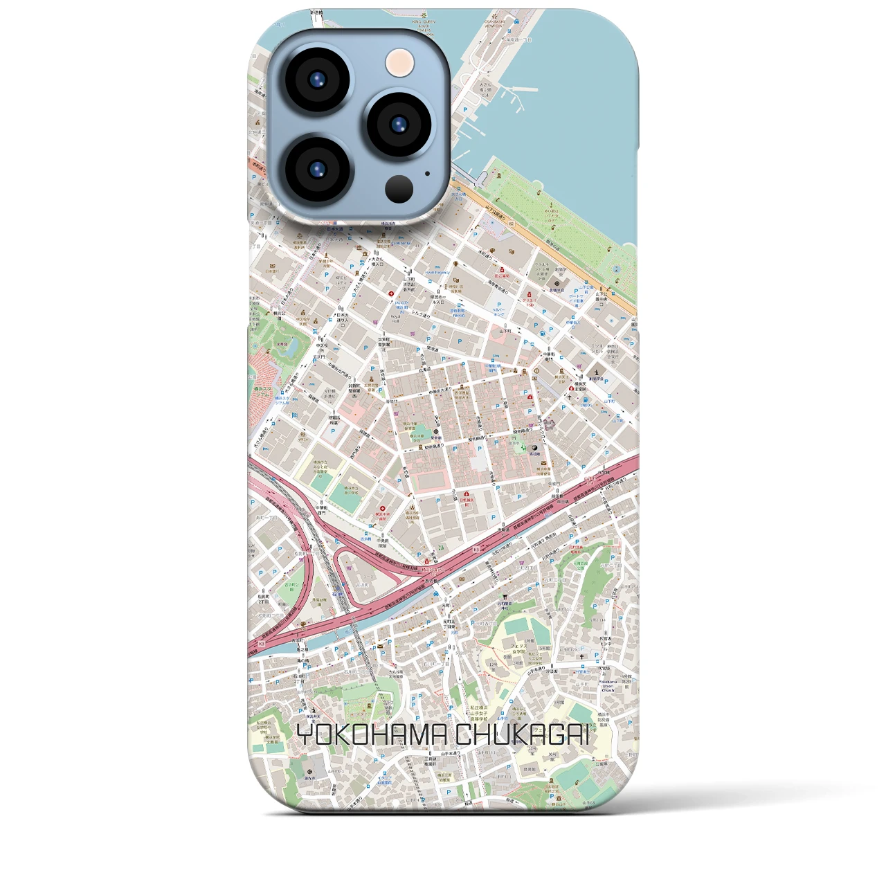 【横浜中華街】地図柄iPhoneケース（バックカバータイプ・ナチュラル）iPhone 13 Pro Max 用