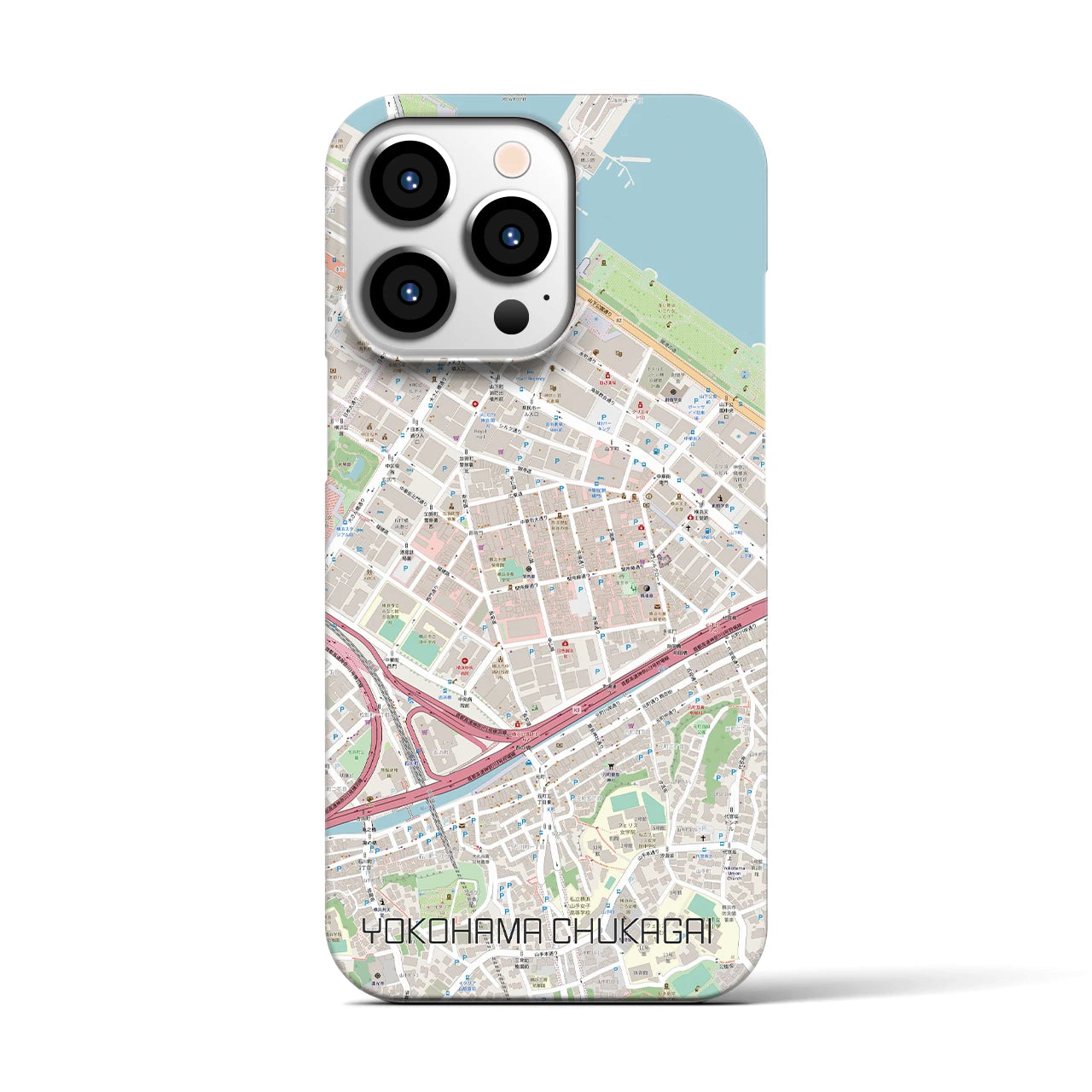 【横浜中華街】地図柄iPhoneケース（バックカバータイプ・ナチュラル）iPhone 13 Pro 用