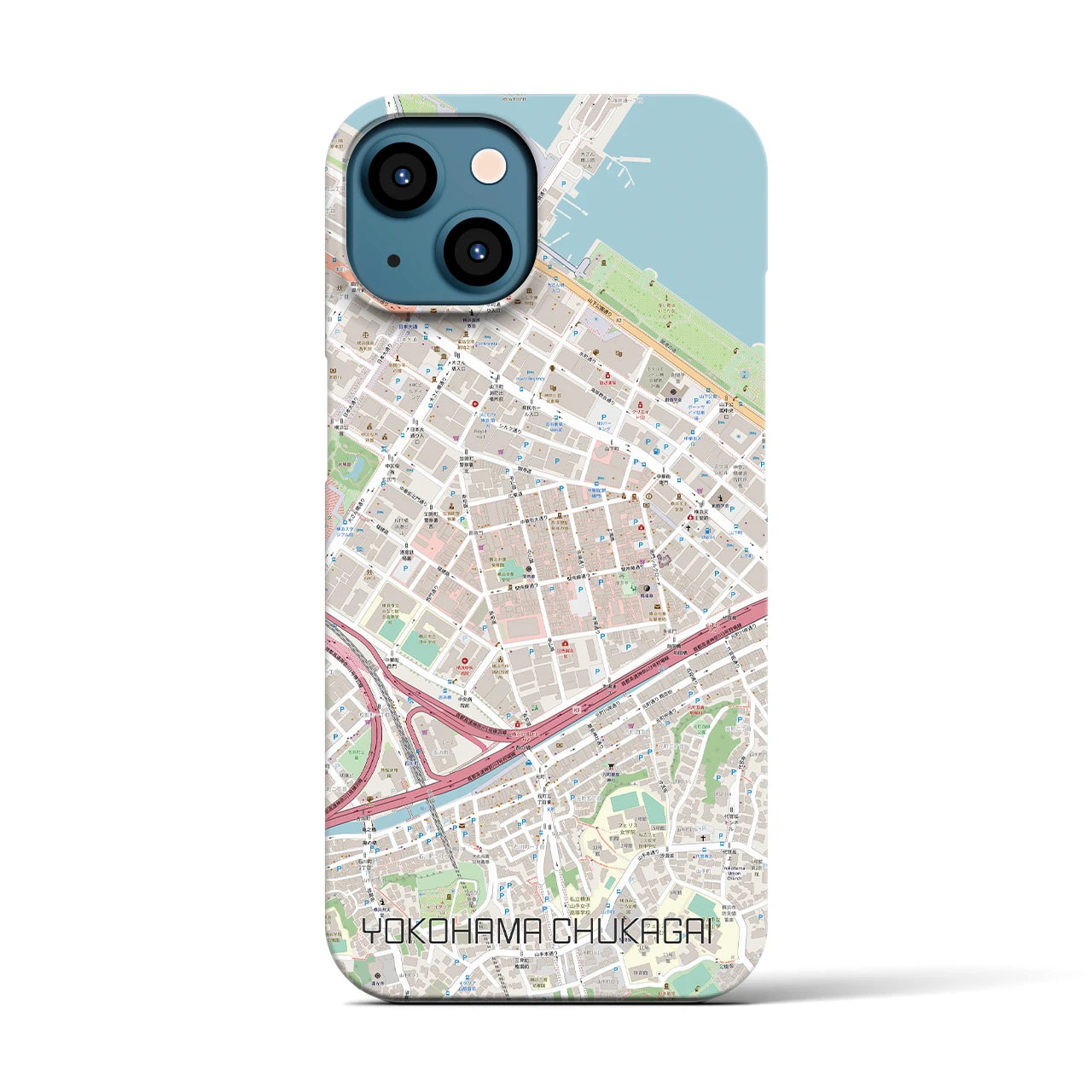 【横浜中華街】地図柄iPhoneケース（バックカバータイプ・ナチュラル）iPhone 13 用
