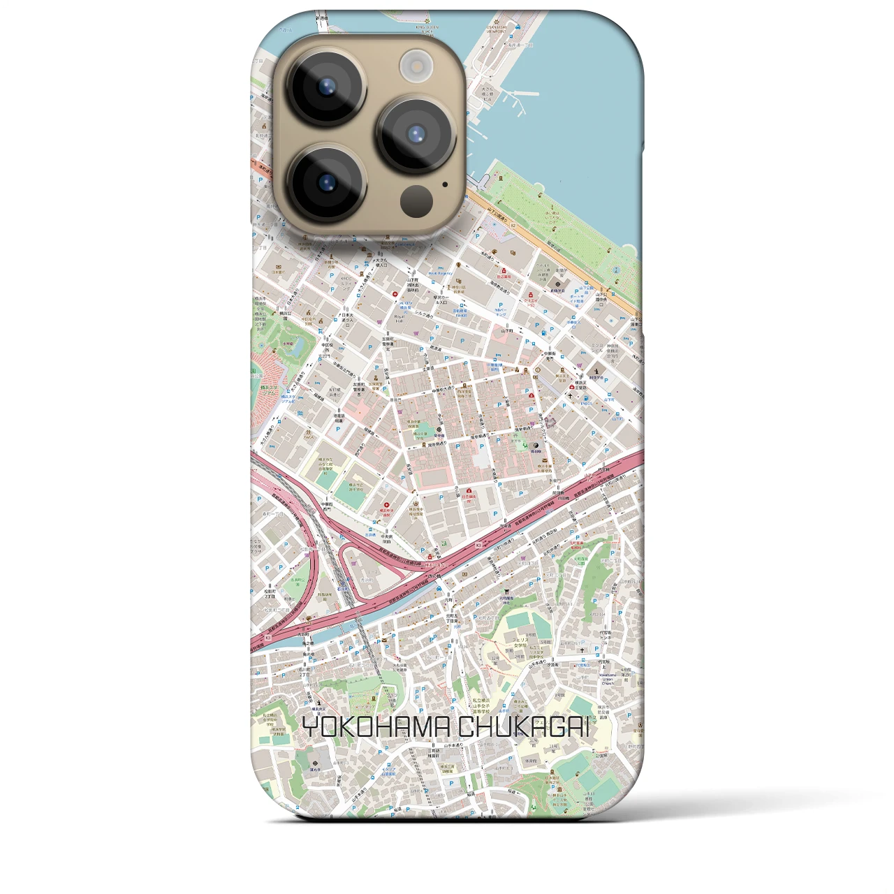 【横浜中華街】地図柄iPhoneケース（バックカバータイプ・ナチュラル）iPhone 14 Pro Max 用