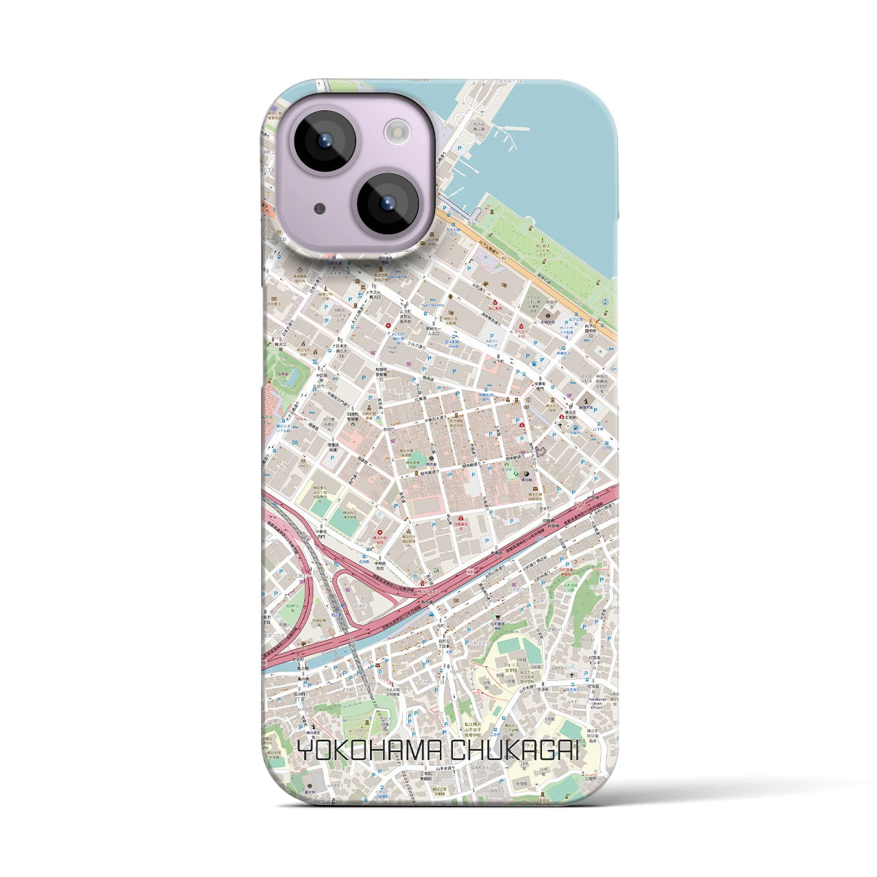 【横浜中華街】地図柄iPhoneケース（バックカバータイプ・ナチュラル）iPhone 14 用