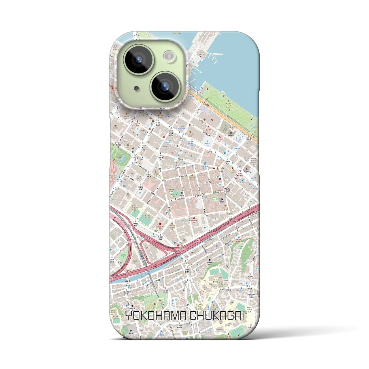 【横浜中華街】地図柄iPhoneケース（バックカバータイプ・ナチュラル）iPhone 15 用