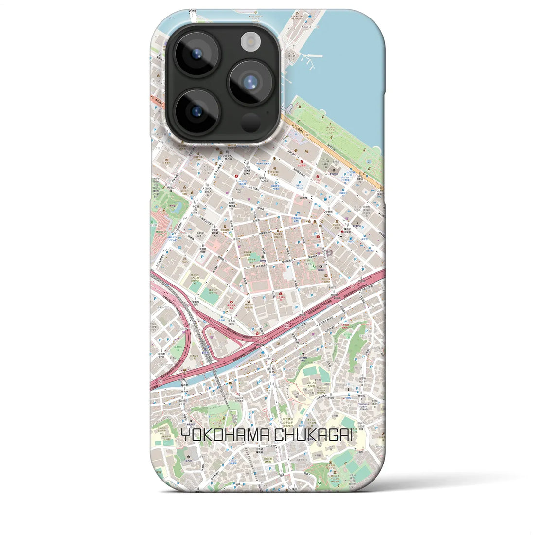 【横浜中華街】地図柄iPhoneケース（バックカバータイプ・ナチュラル）iPhone 15 Pro Max 用