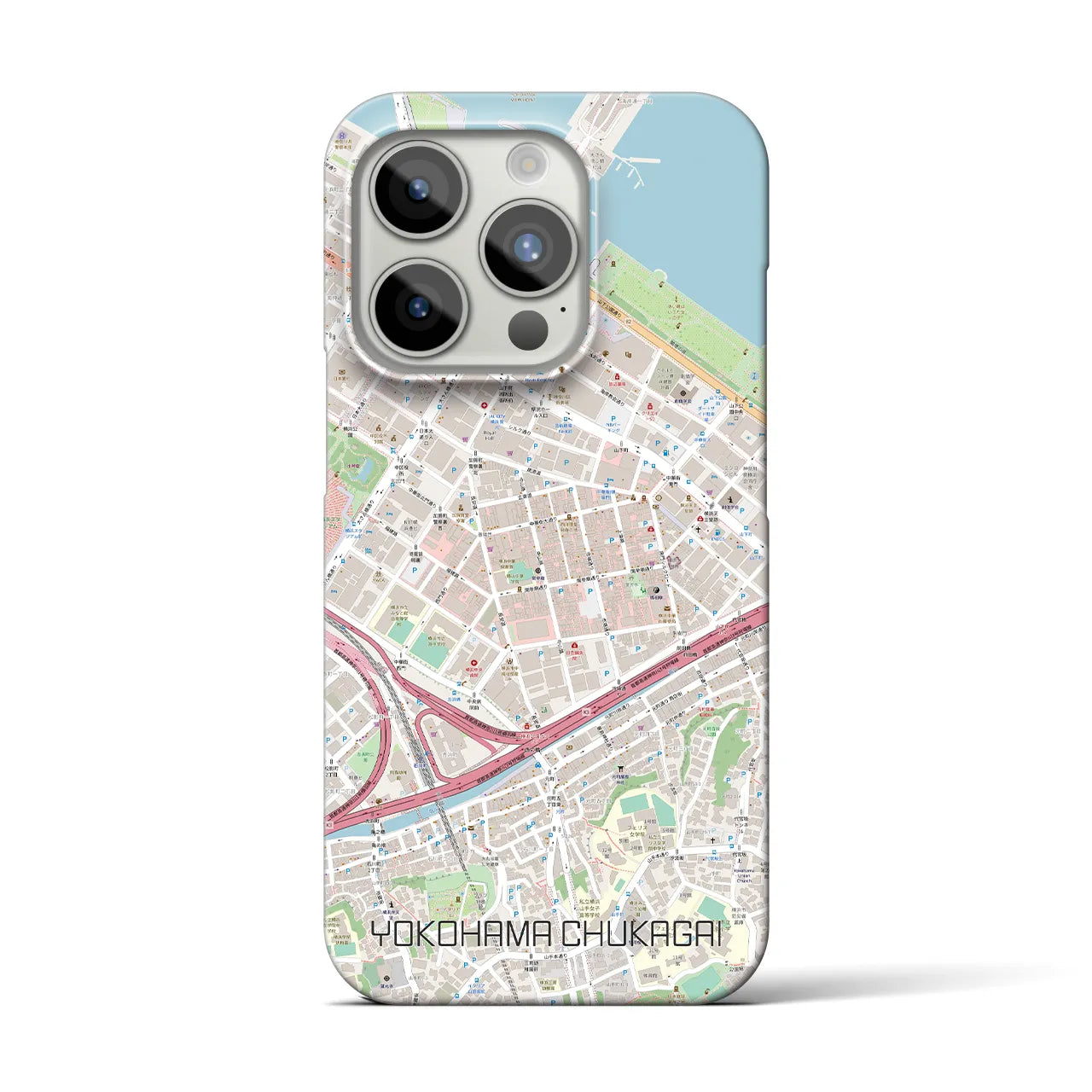 【横浜中華街】地図柄iPhoneケース（バックカバータイプ・ナチュラル）iPhone 15 Pro 用